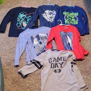 The Children's Place Long Sleeve Tees - Blue, Red, Gray